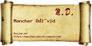 Mancher Dávid névjegykártya