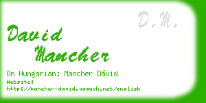 david mancher business card
